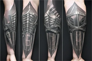 ashen one knight in realistic armor from dark souls with realistic great sword tattoo idea
