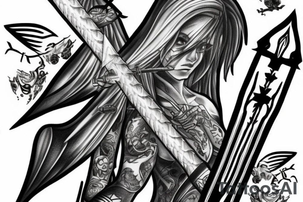 Thunder sword in heaven tattoo idea