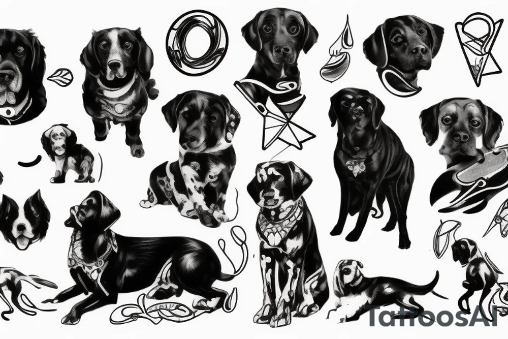 Black dog tattoo idea