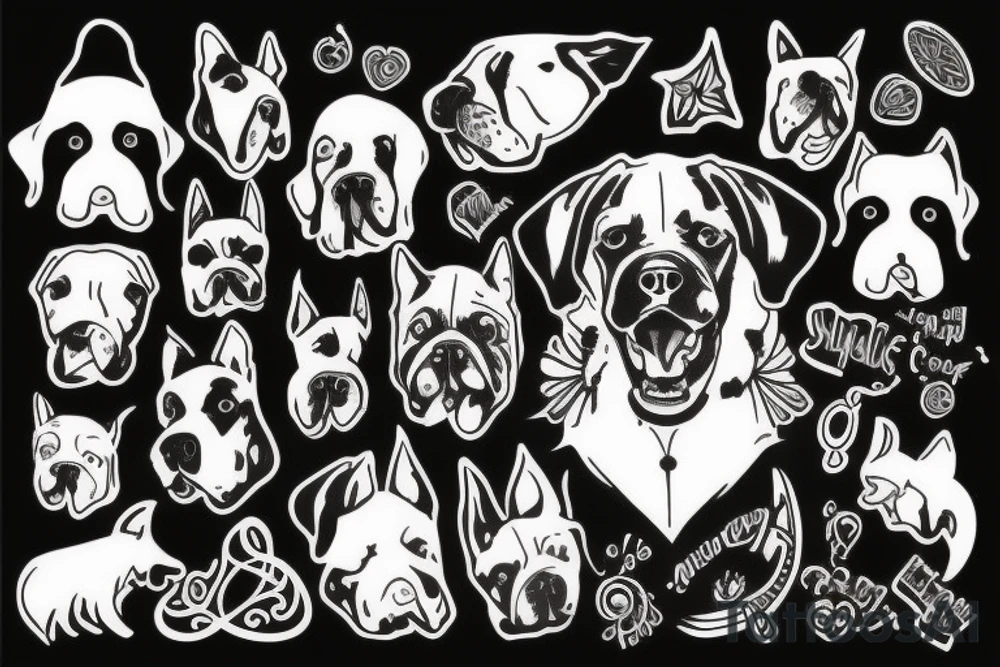 Black dog tattoo idea