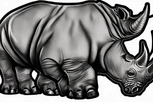 angry African rhinoceros on the shoulder tattoo idea