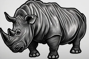 angry African rhinoceros on the shoulder tattoo idea