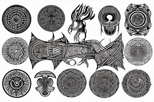 digital plus in wild circle tattoo idea