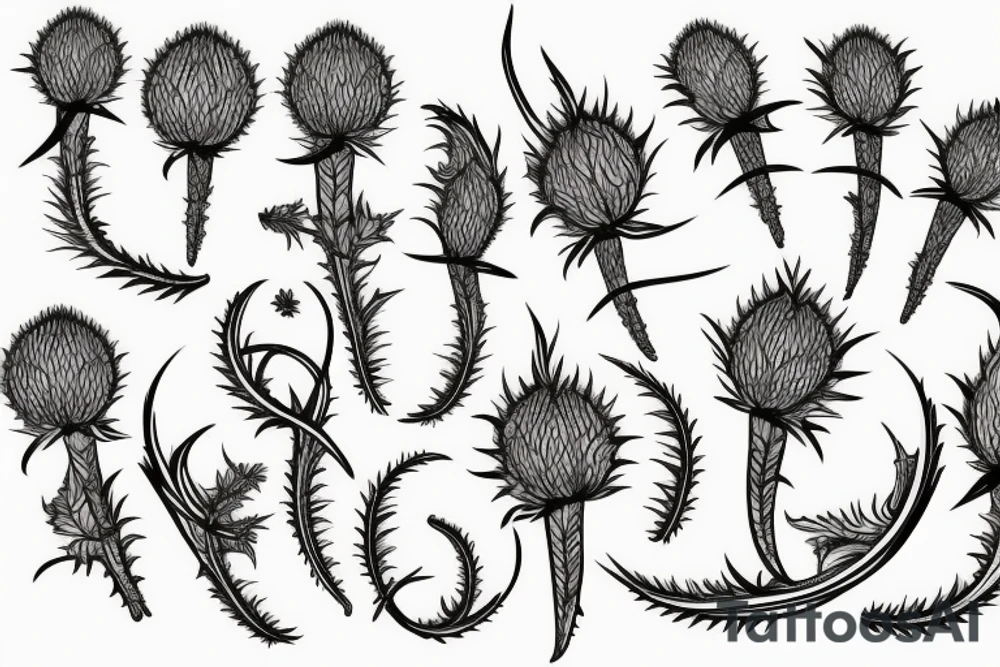 Thistle inverted with leaves similar to tentacles tattoo idea