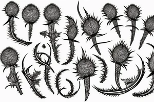 Thistle inverted with leaves similar to tentacles tattoo idea