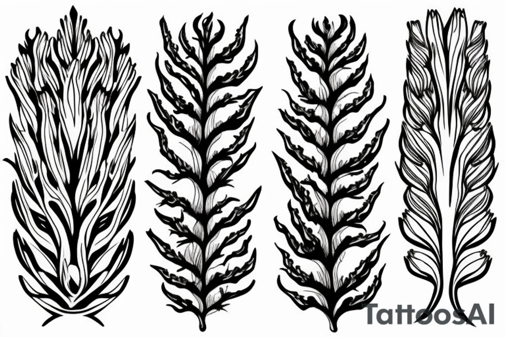 Thistle inverted with leaves similar to tentacles tattoo idea