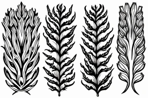Thistle inverted with leaves similar to tentacles tattoo idea
