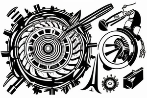 jet engine and tools tattoo idea