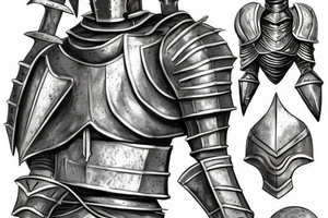 ashen one knight in armor from dark souls with realistic tattoo idea