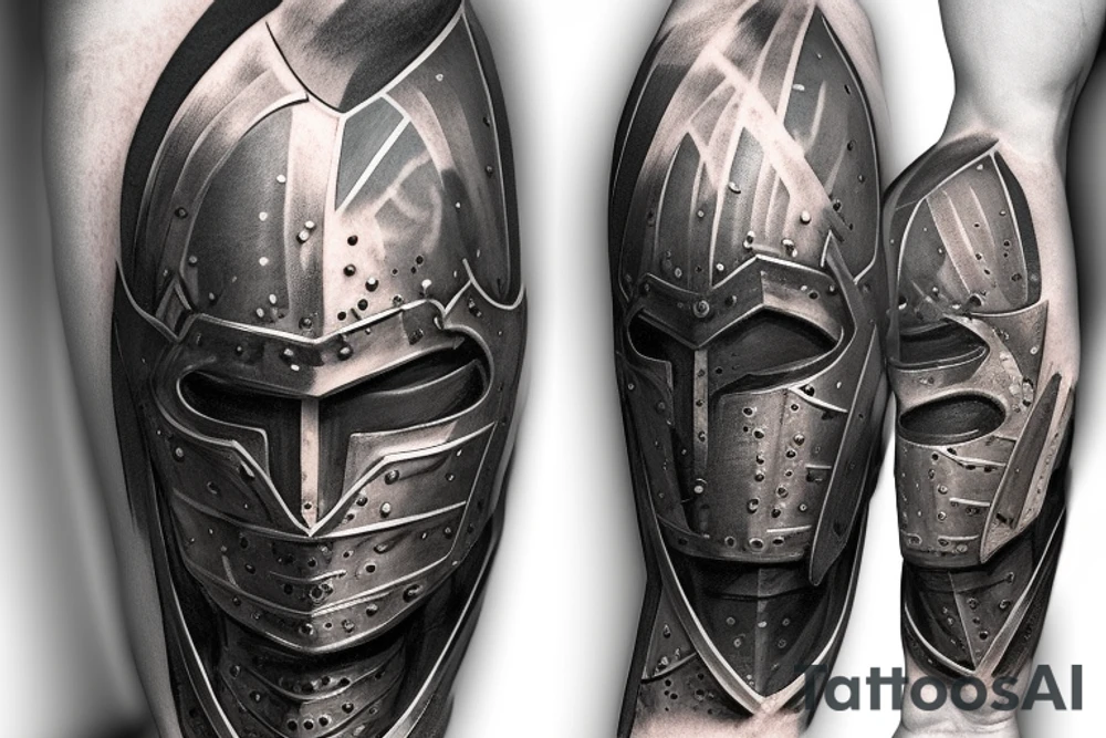 ashen one knight in armor from dark souls with realistic tattoo idea