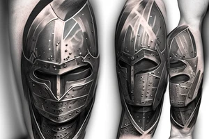 ashen one knight in armor from dark souls with realistic tattoo idea