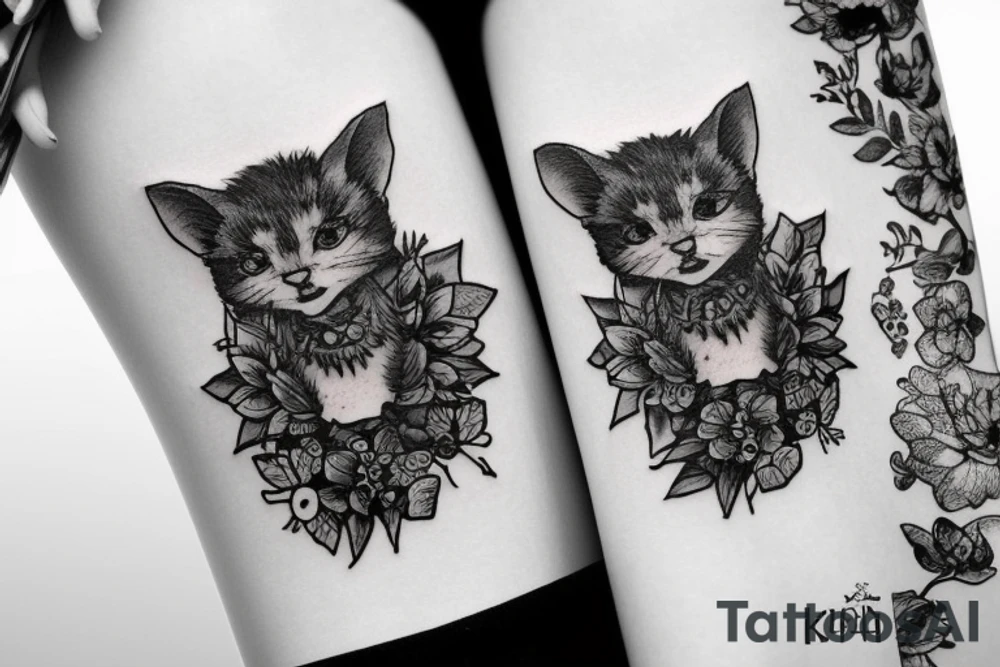 Кот и пёс в одном теле tattoo idea