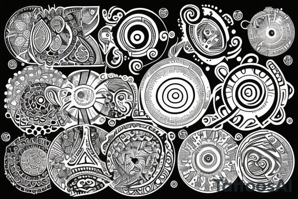 digital plus inside  circle tattoo idea