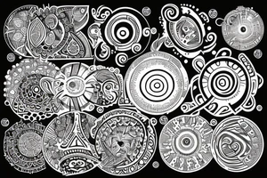 digital plus inside  circle tattoo idea