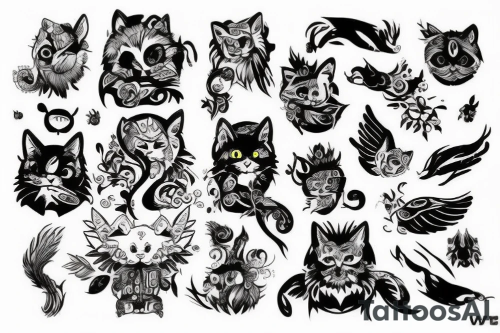 Кот в штанах tattoo idea