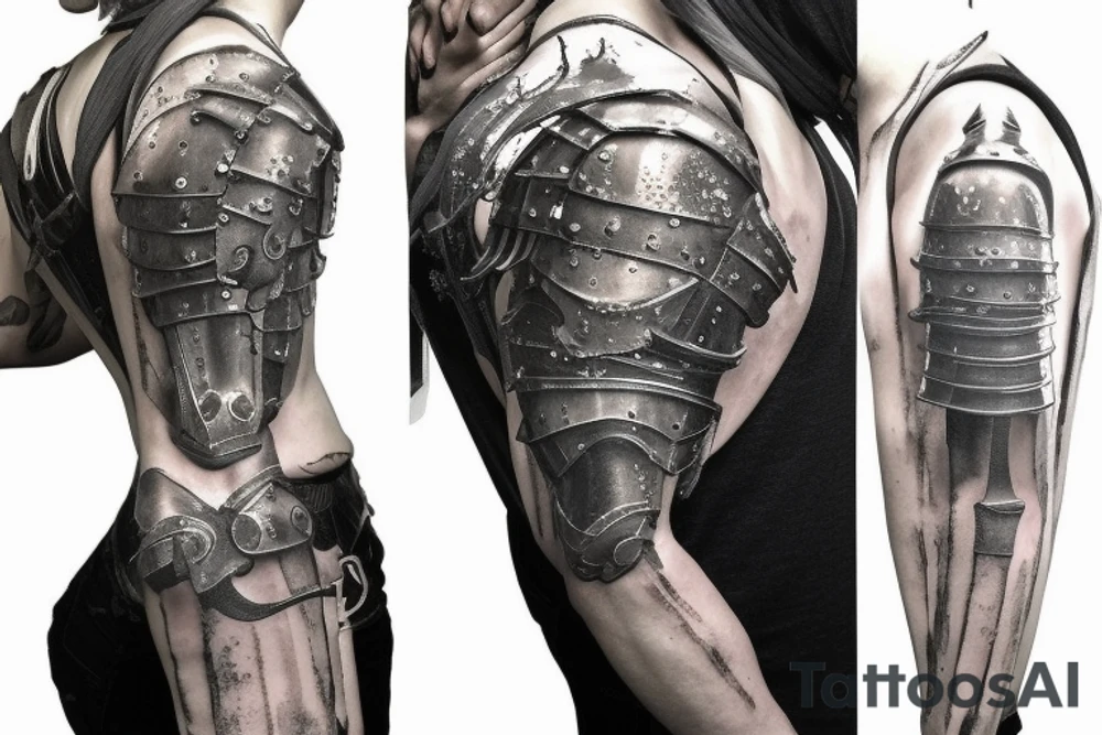 ashen one knight in armor from dark souls with realistic tattoo idea