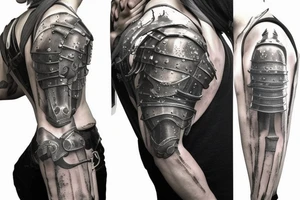 ashen one knight in armor from dark souls with realistic tattoo idea