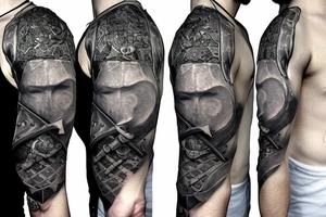 ashen one knight in armor from dark souls with realistic tattoo idea