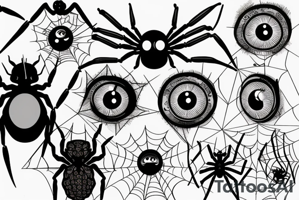 Spider and eye tattoo idea