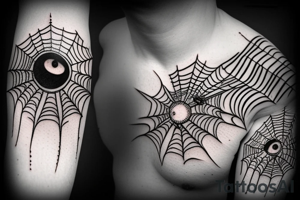Spider and eye tattoo idea