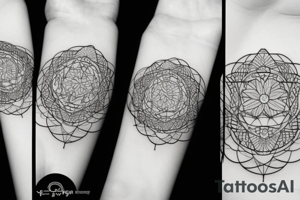 Соты, треугольники, мандала, tattoo idea