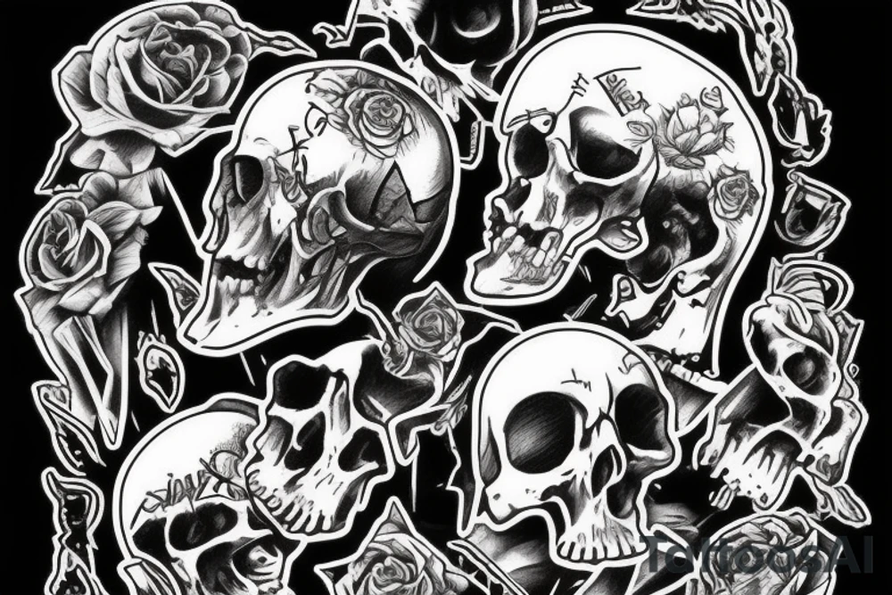 надпись Dead is near с градиентом вокруг tattoo idea