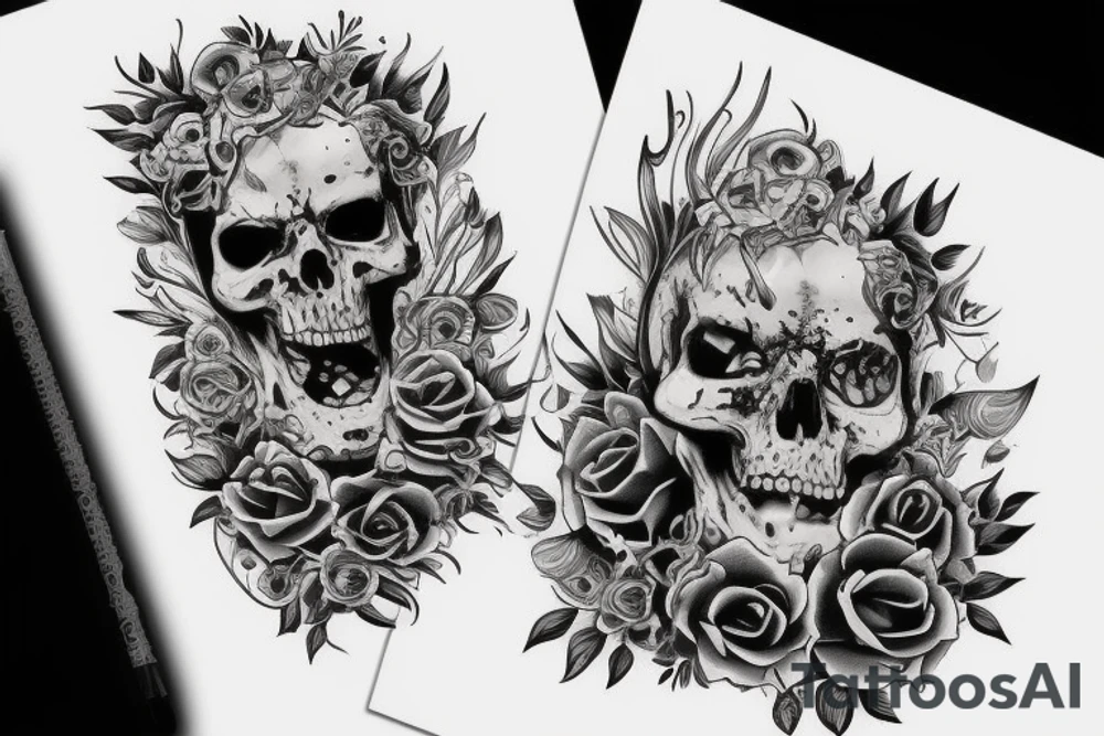 надпись Dead is near с градиентом вокруг tattoo idea