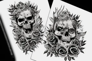 надпись Dead is near с градиентом вокруг tattoo idea