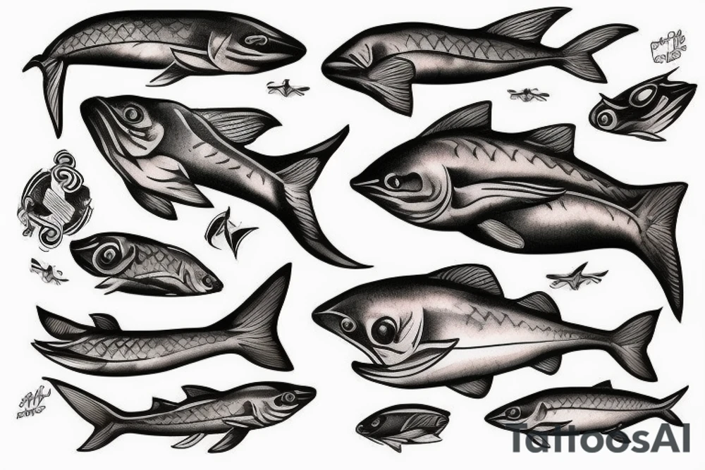 flying fish tattoo idea