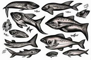 flying fish tattoo idea