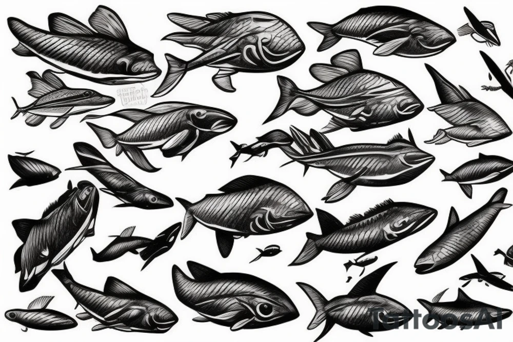 flying fish tattoo idea
