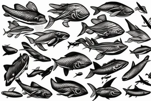 flying fish tattoo idea