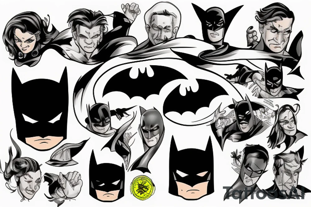 Water Batman, in profile tattoo idea