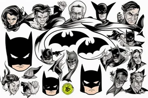 Water Batman, in profile tattoo idea