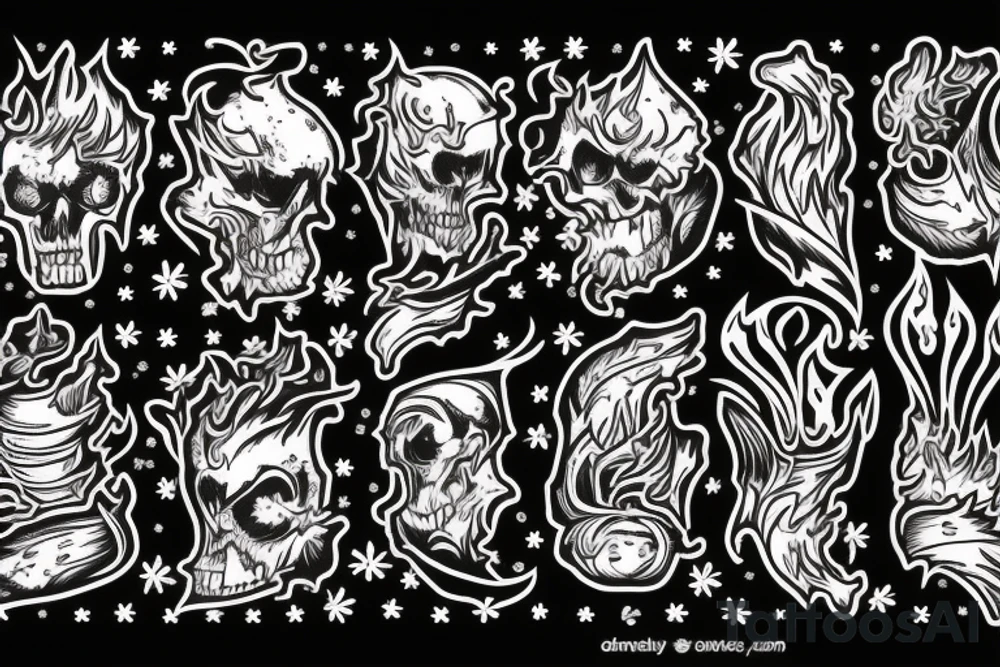 burning match with gear tattoo idea