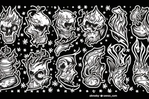 burning match with gear tattoo idea