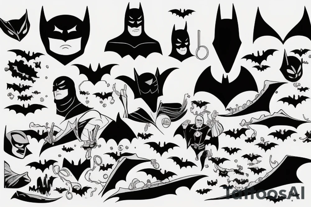 Water Batman, in profile tattoo idea