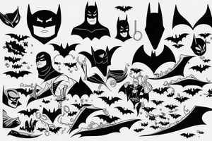 Water Batman, in profile tattoo idea