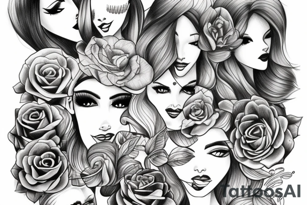very beauty girl tattoo idea