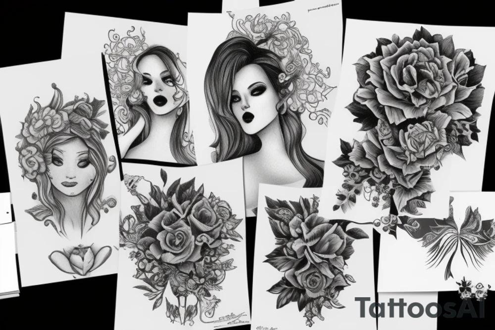 very beauty girl tattoo idea