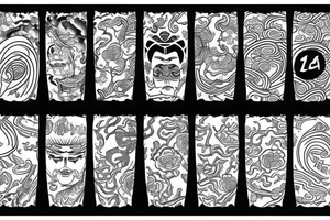 Number 13 in Asian style tattoo idea