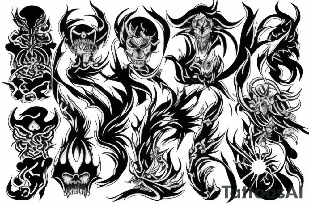 Black spirit power tattoo idea