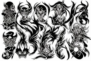 Black spirit power tattoo idea