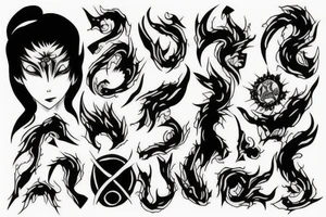 Black spirit power tattoo idea