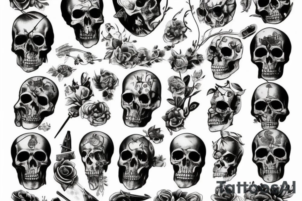 надпись Dead is near с градиентом вокруг tattoo idea