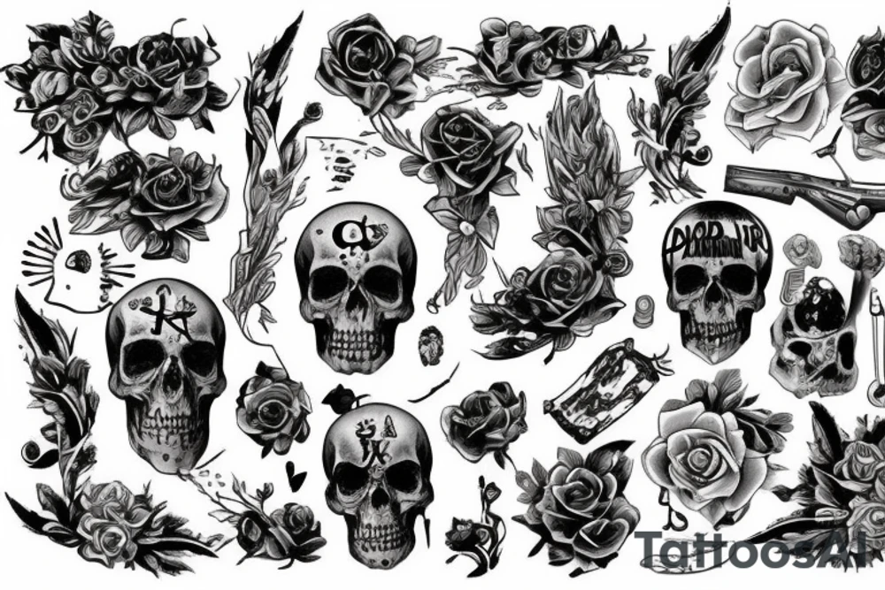 надпись Dead is near с градиентом вокруг tattoo idea