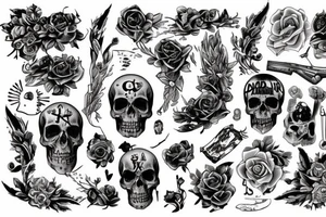 надпись Dead is near с градиентом вокруг tattoo idea