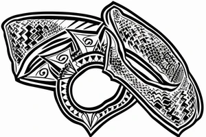 digital crest inside  ring tattoo idea