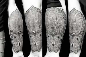 Abstract gothic castle tattoo idea