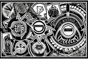digital crest inside  ring tattoo idea